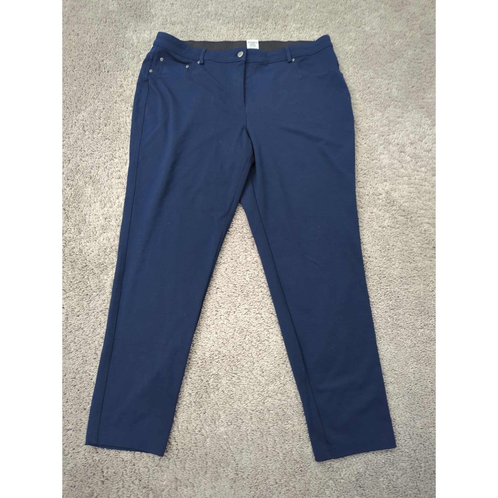 Ruby‎ Rd Favorites Pants Womens 18W PLUS Blue High Rise Stretch Tech Work Casual